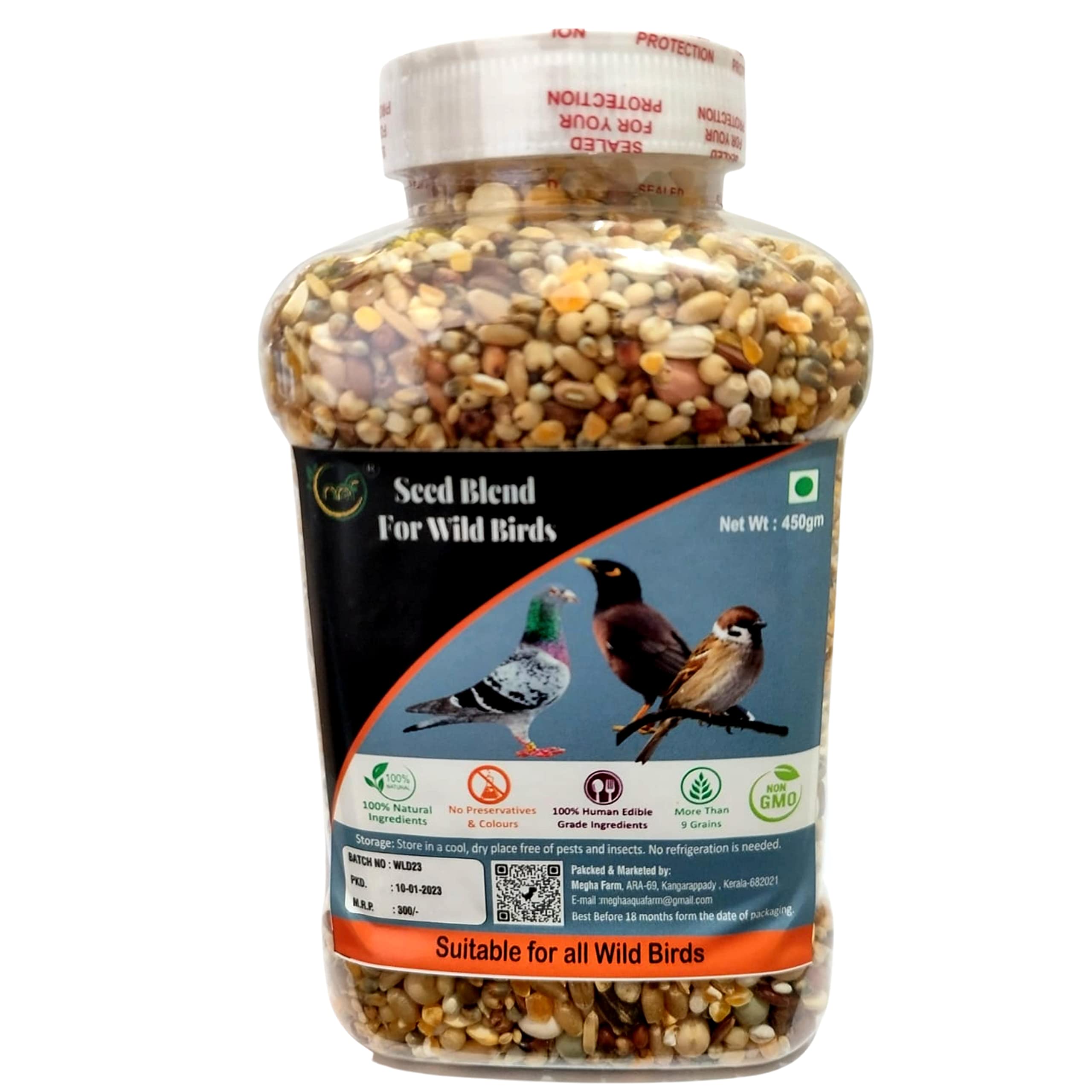 Buy Bird Feed Seed Mix for Wild Birds 450 Gram Enriched with 10 Grains