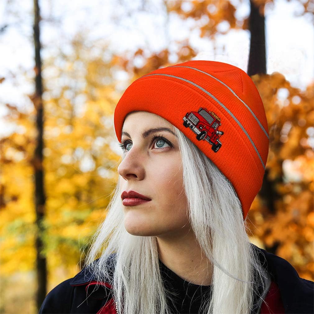 Custom Reflective Beanie Snub Nose Tow Truck Embroidery Acrylic