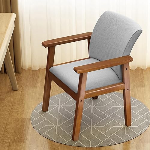 Miniatura 8 de Silla de comedor tapizada de madera maciza, silla de comedor moderna de mediados de siglo con respaldo curvado y reposabrazos para cocina, sala de