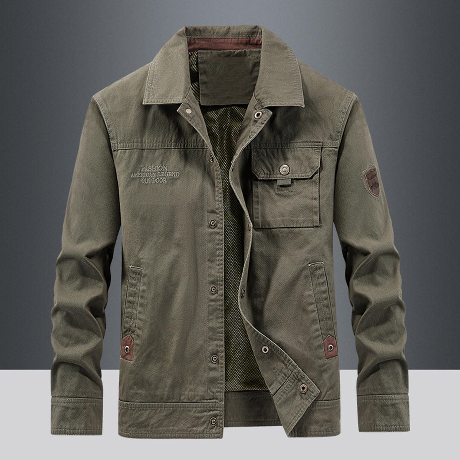 Veste de safari pour homme - Avec doublure en maille - Veste de course légère - Veste de randonnée - Fermeture éclair - Veste de travail - Veste d'extérieur - Veste cargo de combat - Manteau