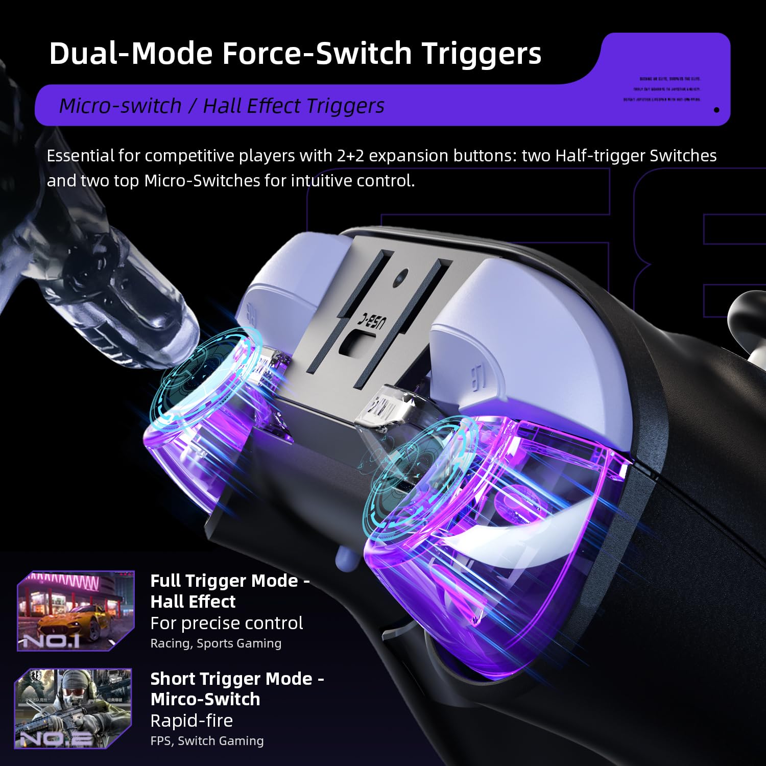 Thunderobot G80 Controller Wireless per NS/PC/iOS/Android - Joystick Hall a 1000Hz, Sensore Gyro a 6 Assi, Joystick Intercambiabile, Trigger Hall+Micro, Vibrazione 2+2, Dock di Ricarica RGB, Bianco