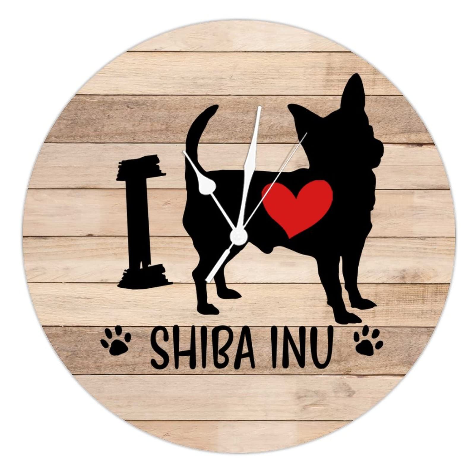 Horloge I Love Dog 38cm silencieuse pour amoureux des chiens