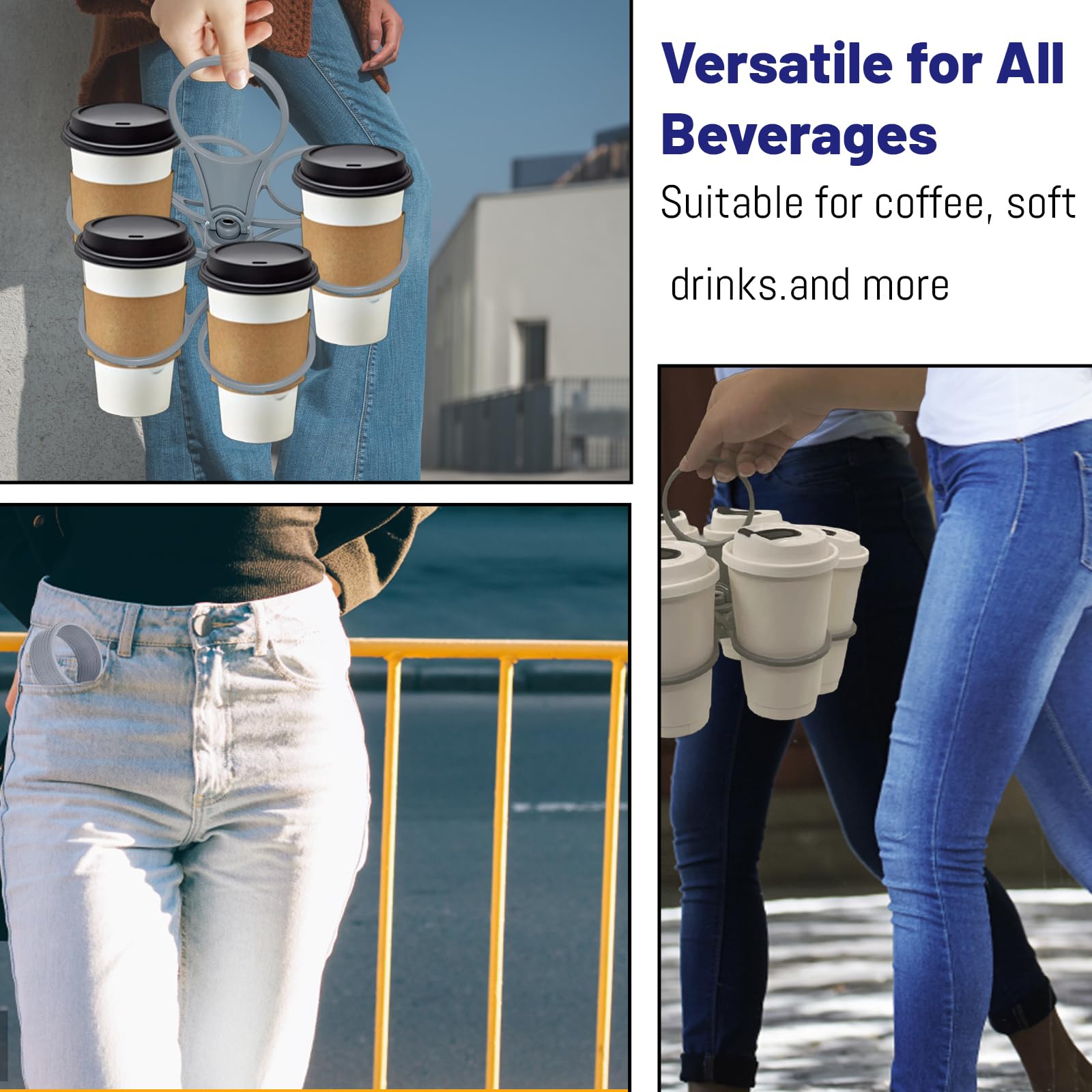 2er-Pack Super Carry Getränkehalter für 6 Becher | Kaffee,Pints,Getränketräger,Becherhalter Festival Bier zum Mitnehmen | Robust und wiederverwendbar für Festivals,Sportveranstaltungen und Konzerte
