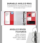3 Ring Binder, Slant D-Rings, Clear View, Pockets (6 Inch, white)