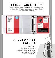Vista 3 de 4 Pack of 6 Inch 3 Ring Binder with Locking Angle D Rings, Professional Heavy Duty Large Storage Binder with Pockets, Fits 8.5 x 11 Inch Sheets