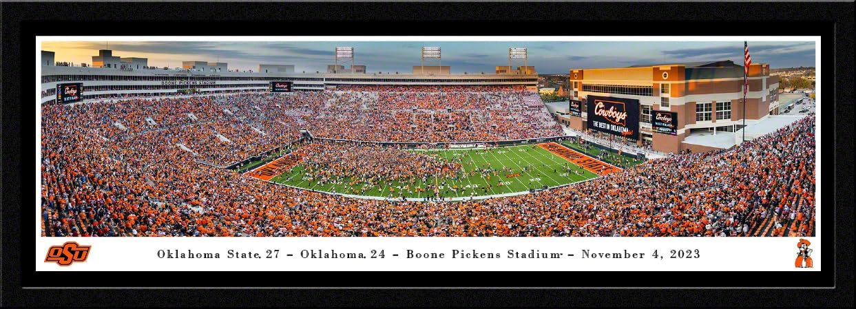 Oklahoma State Bedlam Celebration - 40.25x13.75-inch Standard Framed Print by Blakeway Panoramas