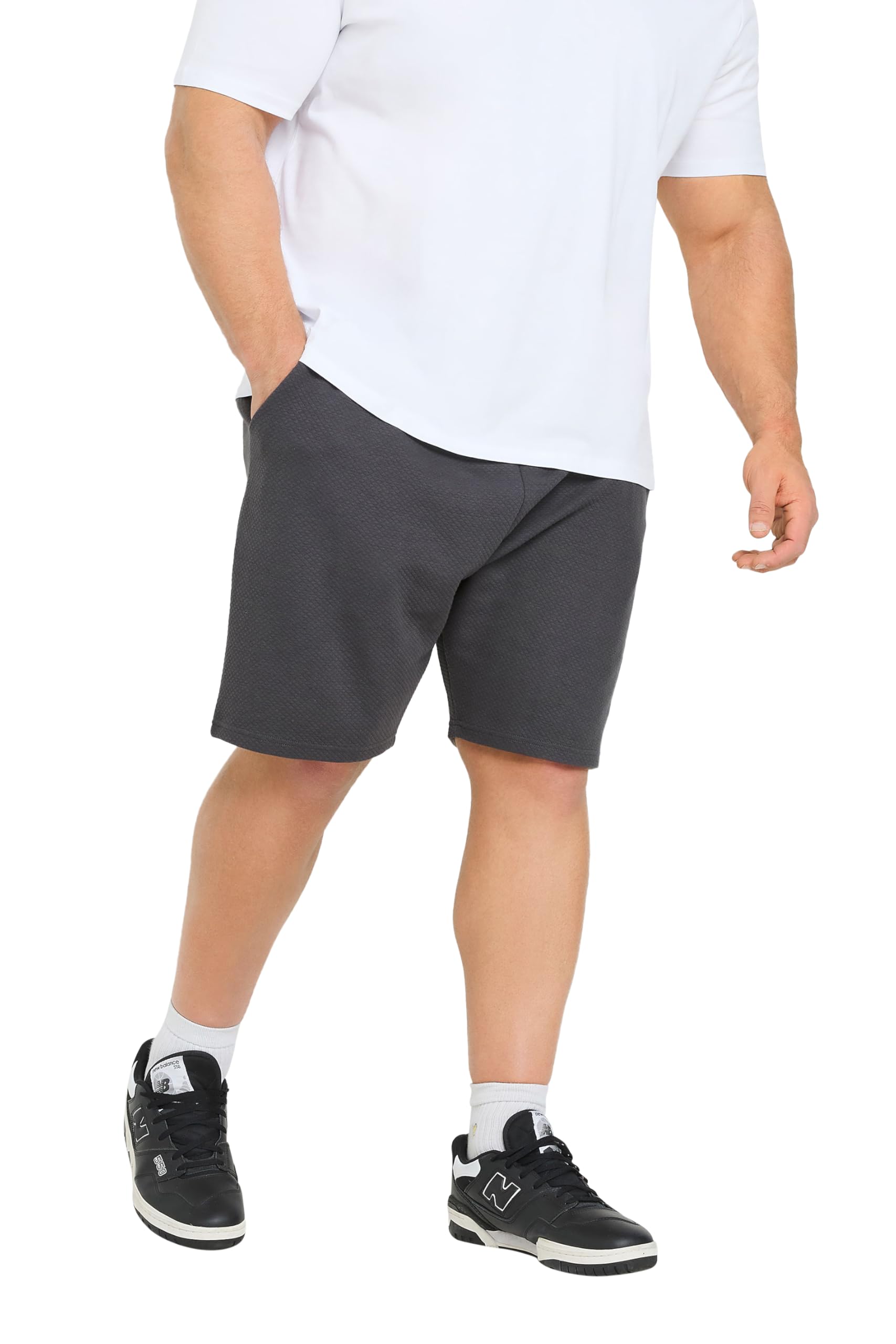 BadRhino Diamond Quilted Jogger Shorts - Grey - Mens - 4XL