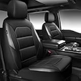 CAR PASS Memory Foam Car Seat Covers,Air Cool Mesh Thick Seat Covers Front Seats,Gray Metal Film Leather Seat Cover for Car,Universal Automotive Comfort for Most Car,Truck,Airbag Compatible,Black/Grey