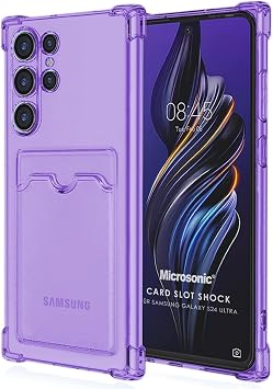 Microsonic Samsung Galaxy S24 Ultra Card Slot Shock i in K l f Lila [Galaxy S24 Ultra ile Uyumlu K l f - Lila]