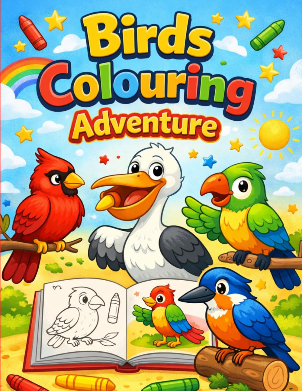 Birds Colouring Adventure: Fun Activity Book for Kids