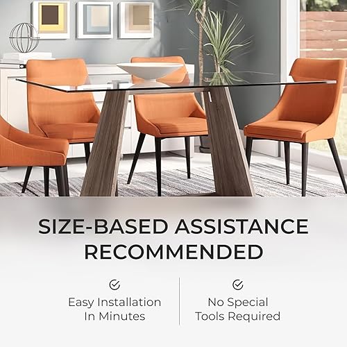 Miniatura 7 de Mesa rectangular de vidrio templado, 12 pulgada de grosor, resistente para mesas de café de comedor, escritorios, bordes pulidos planos, esquinas