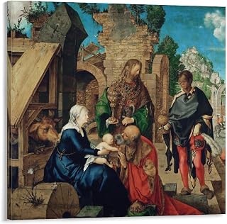 Albrecht Durer Wall Art Painting Poster Adoration of The Magi Posters Art Print Wall Photo Paint Poster Hanging Picture Family Bedroom Decor Gift 16x16inch(40x40cm)