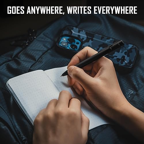 Miniatura 3 de KeyUnity KP01BK - Bolígrafo de acción de perno con clip, aleación de titanio EDC de bolsillo, bolígrafo retráctil de metal para transporte diario