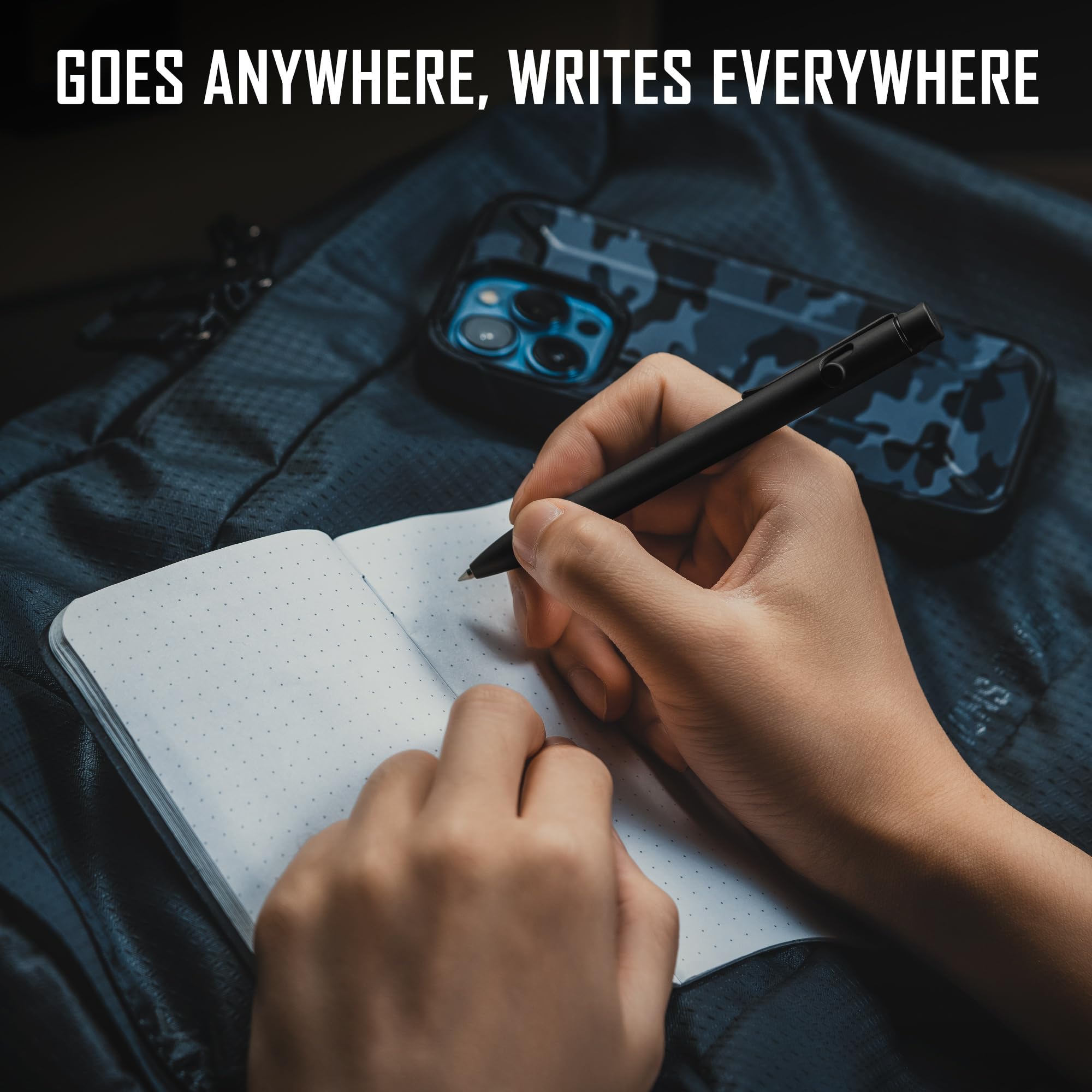 KeyUnity KP01BK Pen mit Clip, EDC-Taschenstift aus Titanlegierung, einziehbarer Metallkugelschreiber für den täglichen Gebrauch (PVD-Schwarz)
