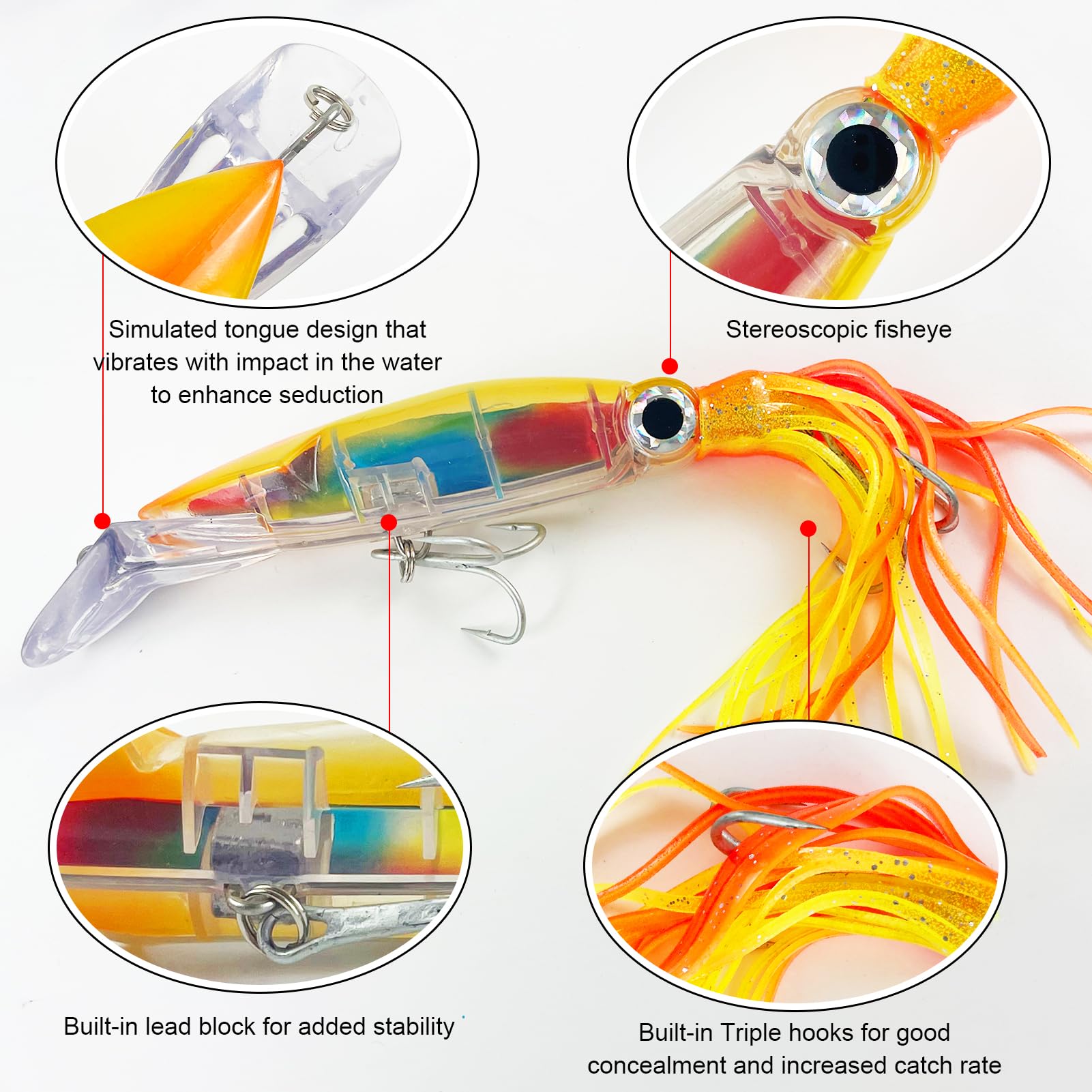 Kit di esche da pesca in metallo con cucchiaini da jigging con esche morbide, girelle a scatto, ami per pesca a traina, pesca in mare, esche jigging per spigola, sgombro, halibut