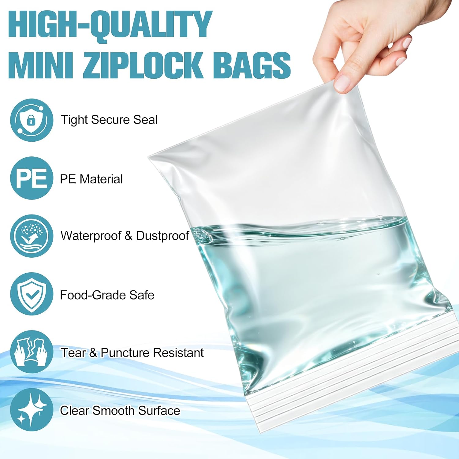 500Pcs 3"x4" Mini Plastic Bags for Jewelry, 2Mil Thick image 5
