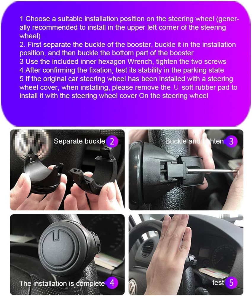 EKDJKK Spinner Knob Steering Wheel Spinner Driving Helper Booster Metal Bearing Steering Wheel Universal Fit Spinner Knob Fit for Cars, Trucks, Tractors, Mowers, Forklifts : Automotive