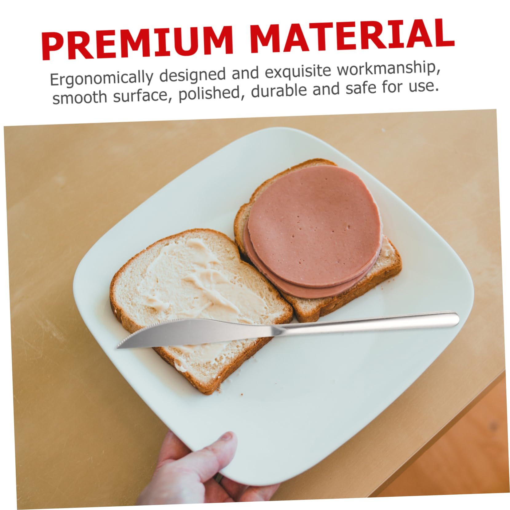 BEBEMOKO 6pcs Kitchen Kit Stainless Steel Set Jam Spreader Portable Butter Knife for Household