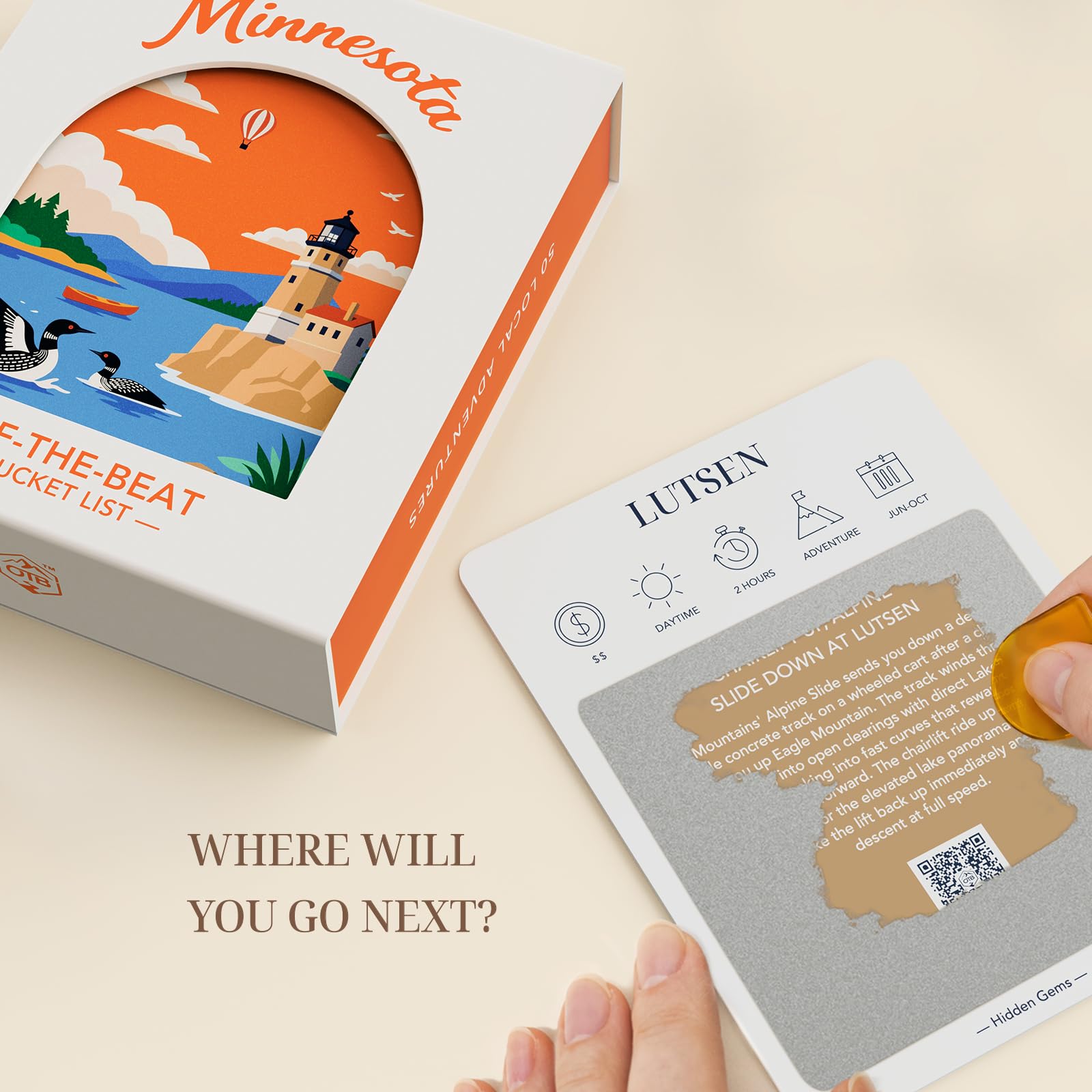 Minnesota Adventure Bucket List Cards, 50 carte da grattare per Stato | Gemme nascoste locali uniche, 2026 Schede elenco secchio fuori dal ritmo, Regali del Minnesota per coppie e famiglie