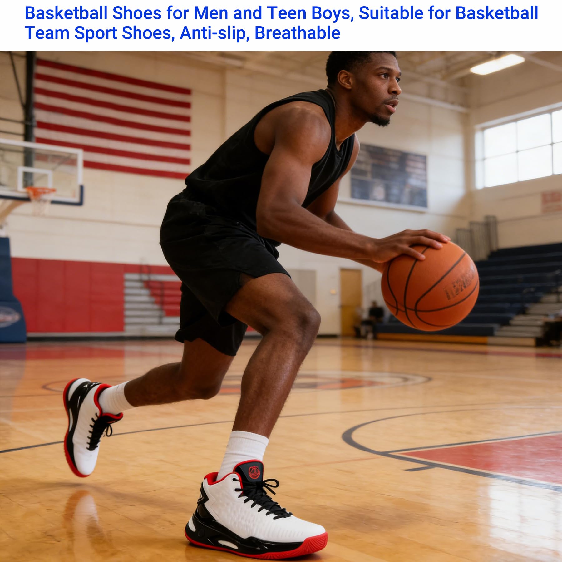 Beita High Upper Basketball Shoes for Men Sneakers Breathable Sports Shoes Anti Slip