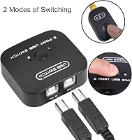 RIIEYOCA USB 2.0 megosztó kapcsoló 2 eszköz 1 nyomtató szkennerhez USB periféria váltó adapter box 2