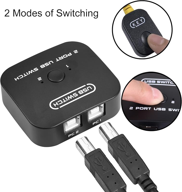 RIIEYOCA USB 2.0 megosztó kapcsoló 2 eszköz 1 nyomtató szkennerhez USB periféria váltó adapter box