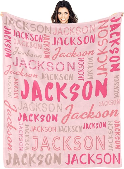 Personalized Name Blanket Customized Baby Blankets for Girls Boys Adults Monogrammed Blankets and Throws Christmas Birthday Mothers Fathers Valentines Day Gift