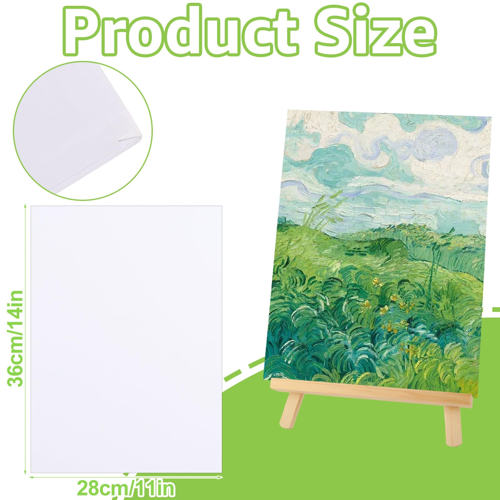 APACALI 24 Pack Canvas for Painting 28 x 36cm, 11 x 14inch Blank Canvas - Image 2