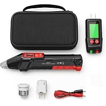 Circuit Breaker Finder Tool with LCD Display, GFCI Outlet Tester and Voltage Display, Electrical Circuit Tracer with Light Socket Adapter, 3-to-2 Prong Adapter and Carrying Case