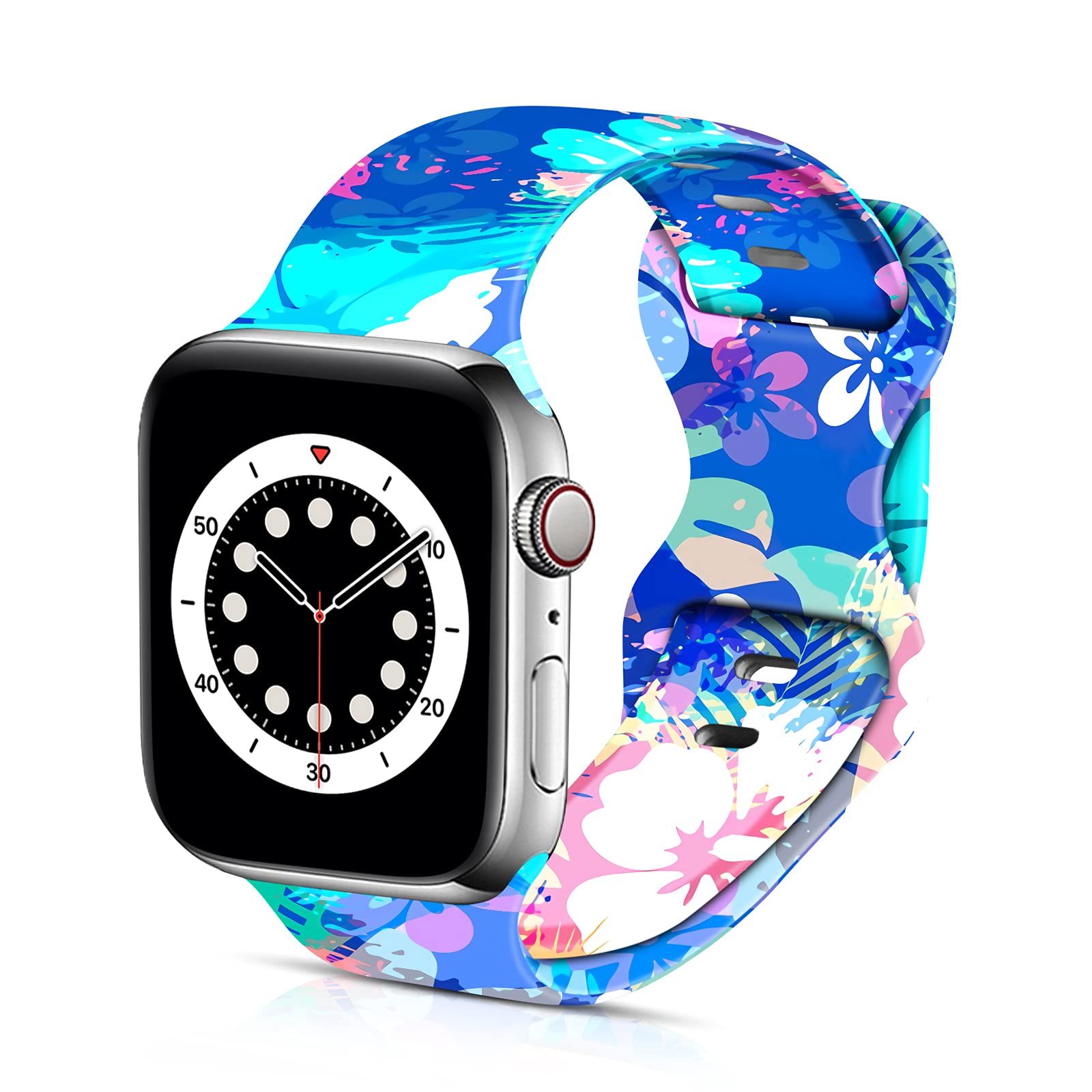 Soft Silicone Pattern Printed Bands Compatible with Apple Watch Band 38mm 40mm /42mm 44mm Men Women Sport Replacement Wrist Strap for iWatch Series 6 5 4 3 2 1 SE