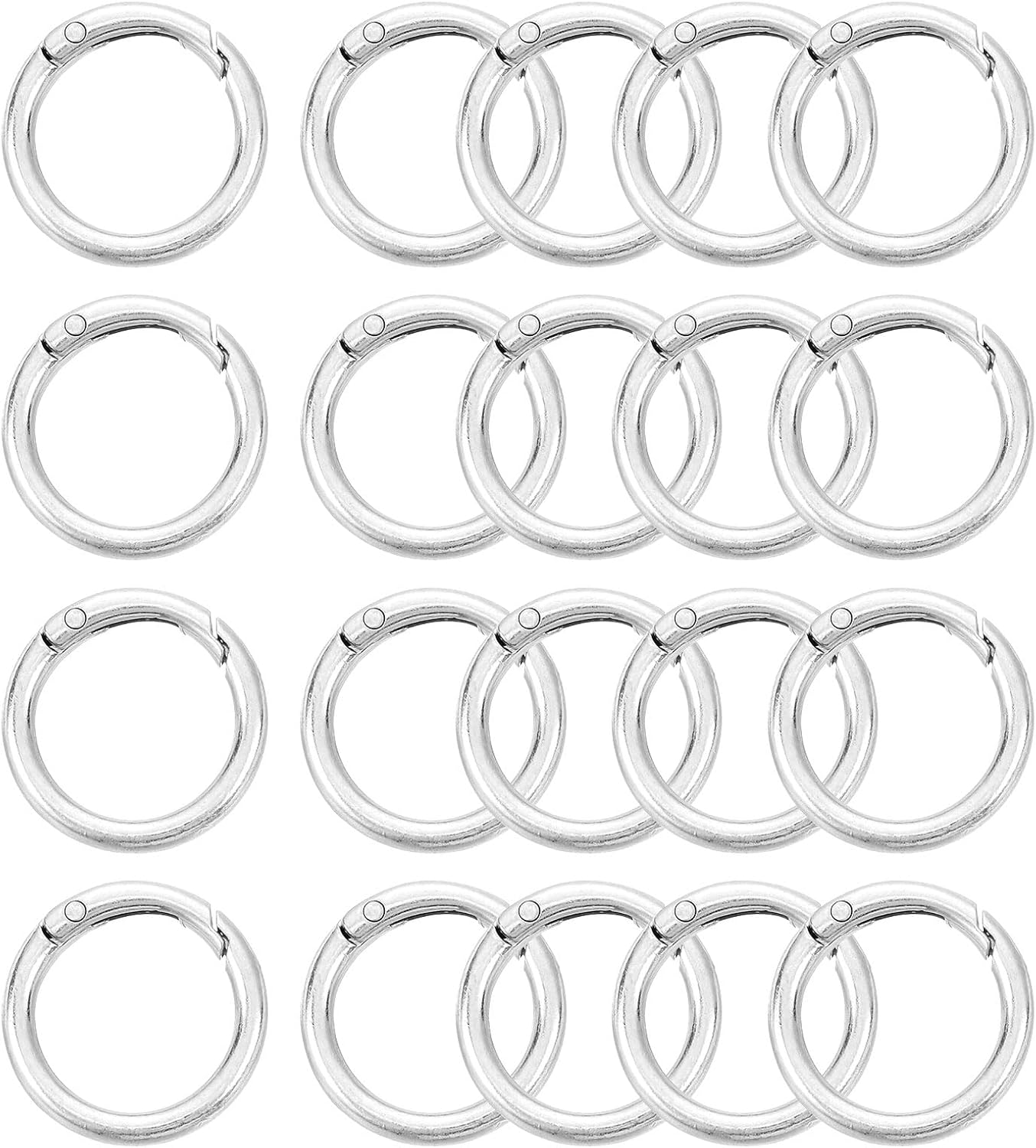 uxcell Spring O Rings, Trigger Round Snap Buckle, DIY Accessories Spring Keyring Buckle for Keychains Purse and Handbag
