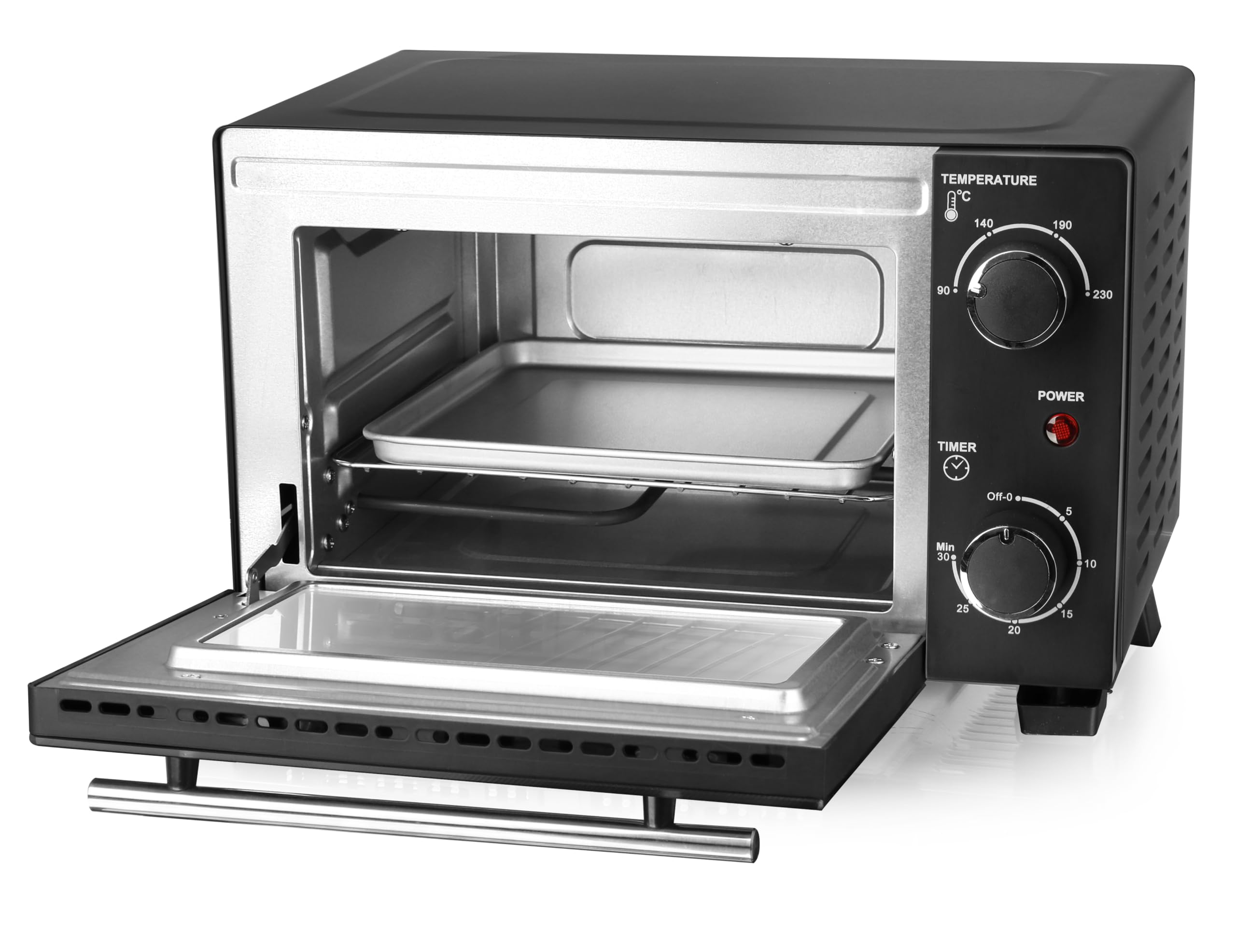 EMERIO Mini forno | 10 litri | 800 Watt | incl. teglia e griglia | forno tostapane | a scelta 90°-230°C | timer da 30 minuti | cavo da 1 m | forno piccolo | MO-124451