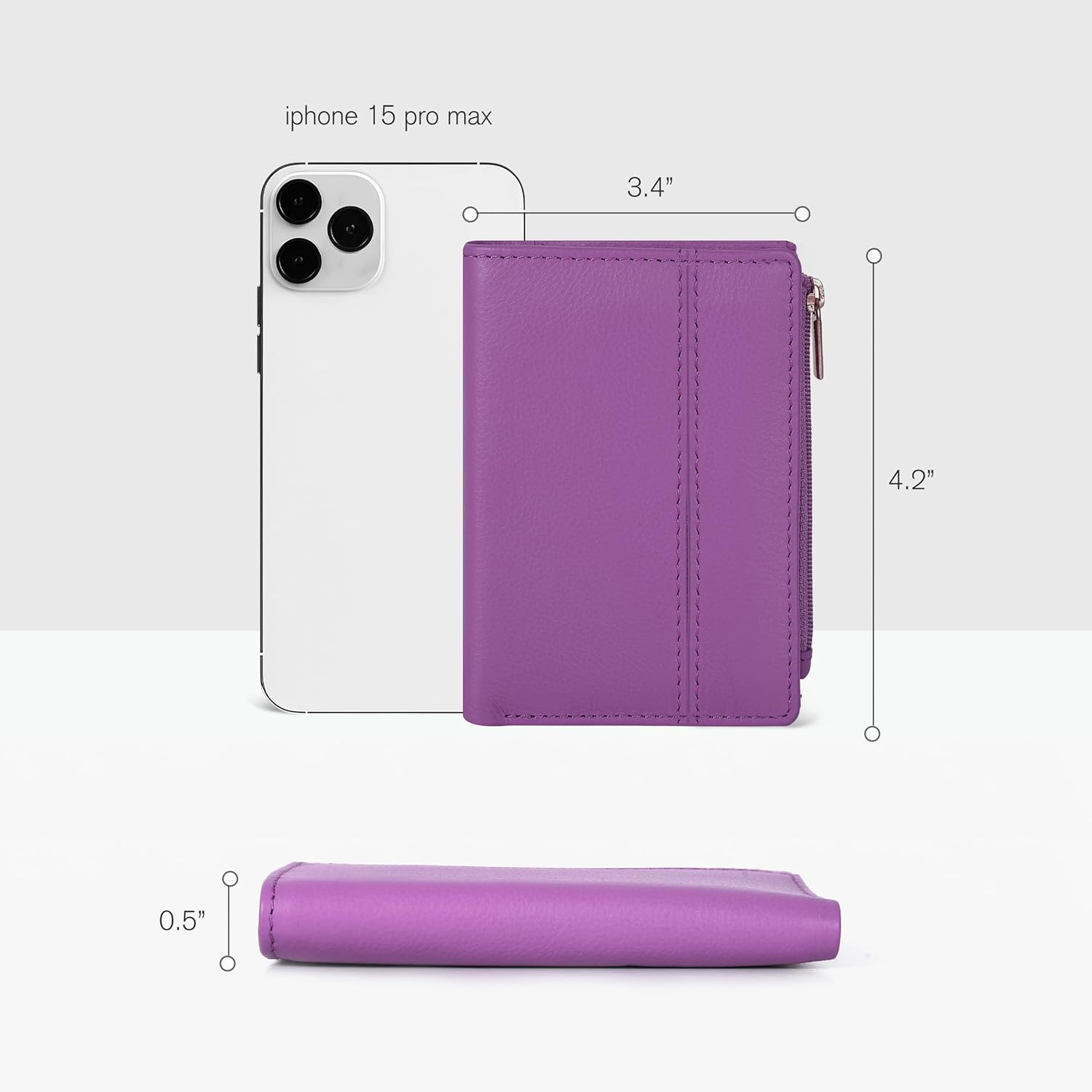 Oak Leathers Wallet For Women Full Grain Leather - Small RFID Coin Purse Credit Card & ID Holder for Ladies,Bifold Wallets for Teenager | Small, RFID, Coin Purse, for Ladies, for Teenager - Image 6