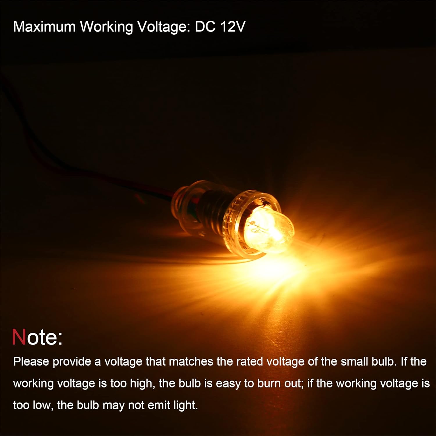 MECCANIXITY E10 Screw Base Miniature Bulbs 12V/5W Warm Yellow Light Mini Lamps with Box, 1 Set/10 Pack
