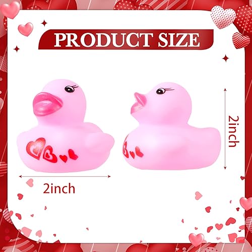 Miniatura 3 de Paquete de 120 patos de goma para el día de San Valentín de 2 pulgadas a granel 26 mini patos de goma juguete de baño para el día de San Valentín