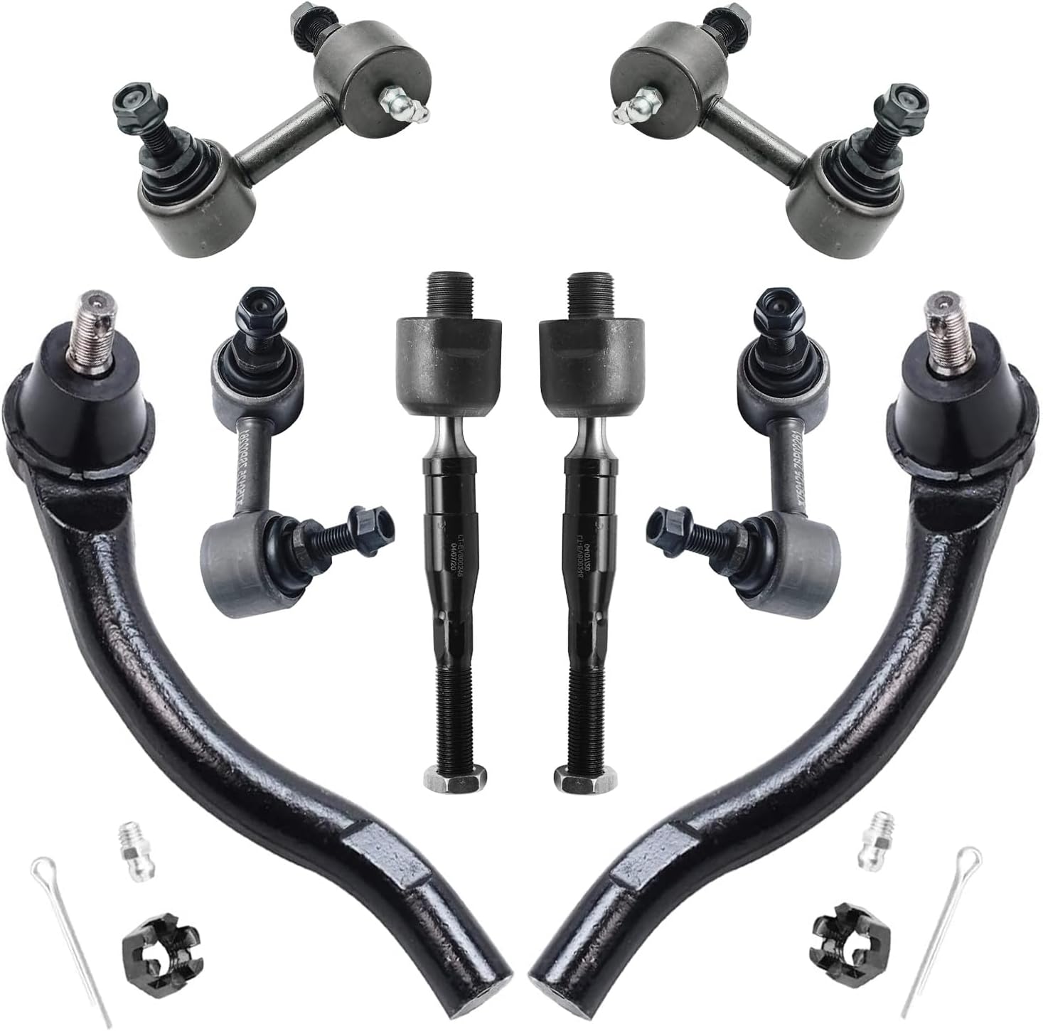 Detroit Axle - 1.8L Suspension Kit for 2006-2011 Honda Civic 4 Front Inner & Outer Tie Rod End Links 4 Front Rear Sway Bar End Links 2007 2008 2009 2010 Replacement - 8pc Set