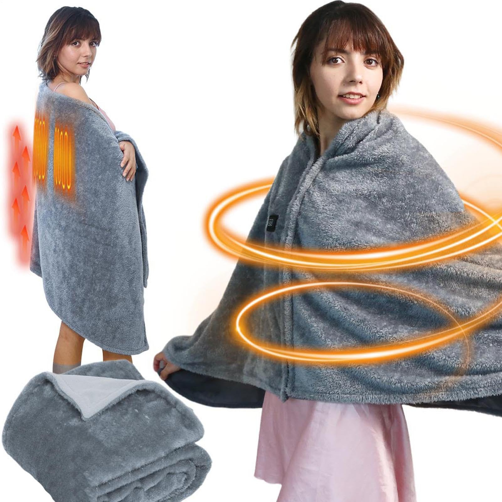 Generico Plaid Riscaldante Coperta Invernale | Sciarpa Elettrica USB da Getto Per Adulti E Donne Per Letto Inverno Campeggio Ufficio Viaggio Supporto Collo Schiena Spalle