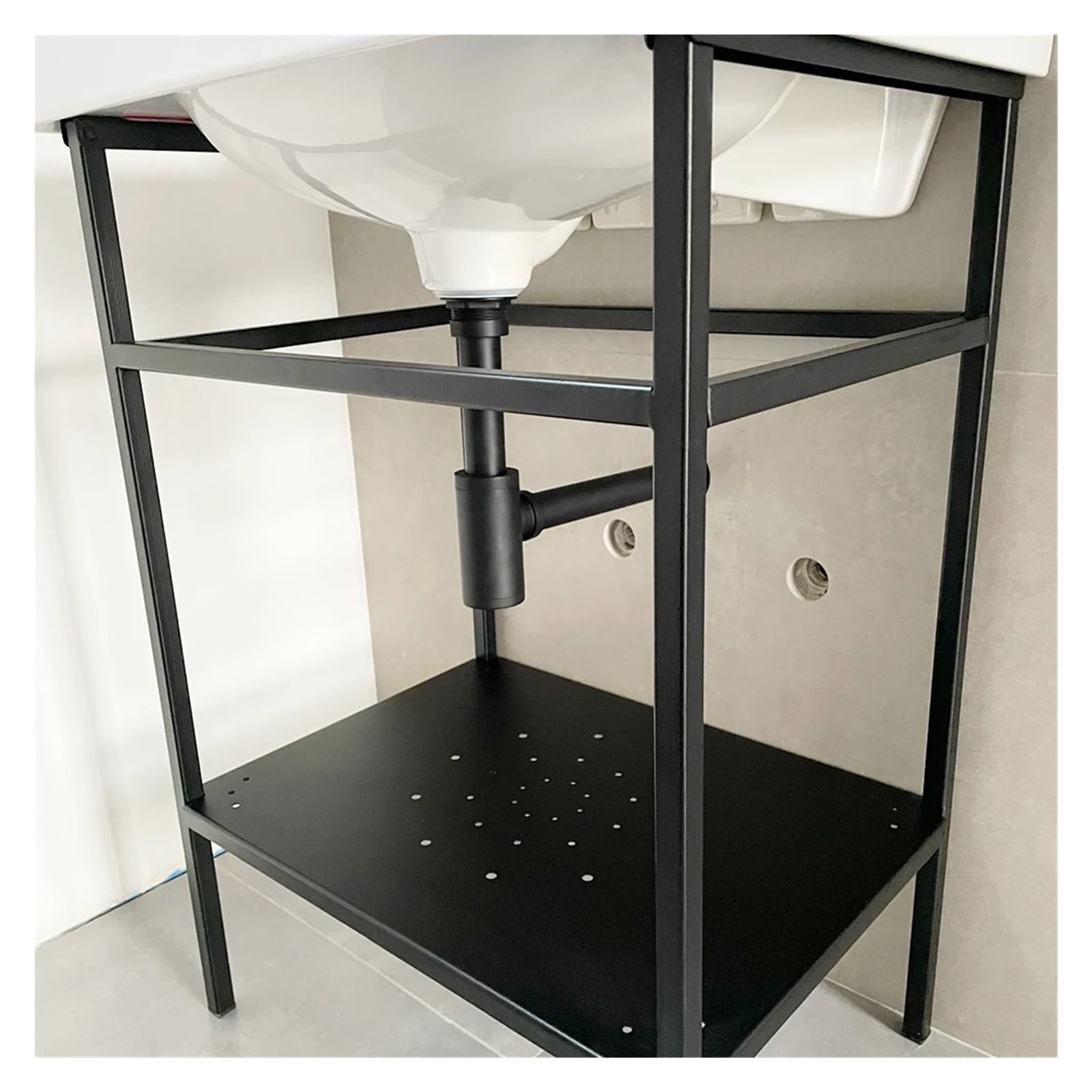 1 Uds., negro, lavabo de baño, trampa for botellas, fregadero, residuos, sifón, Kits tuberías, tapón, accesorios drenaje Para Bricolaje(Black set No hole)