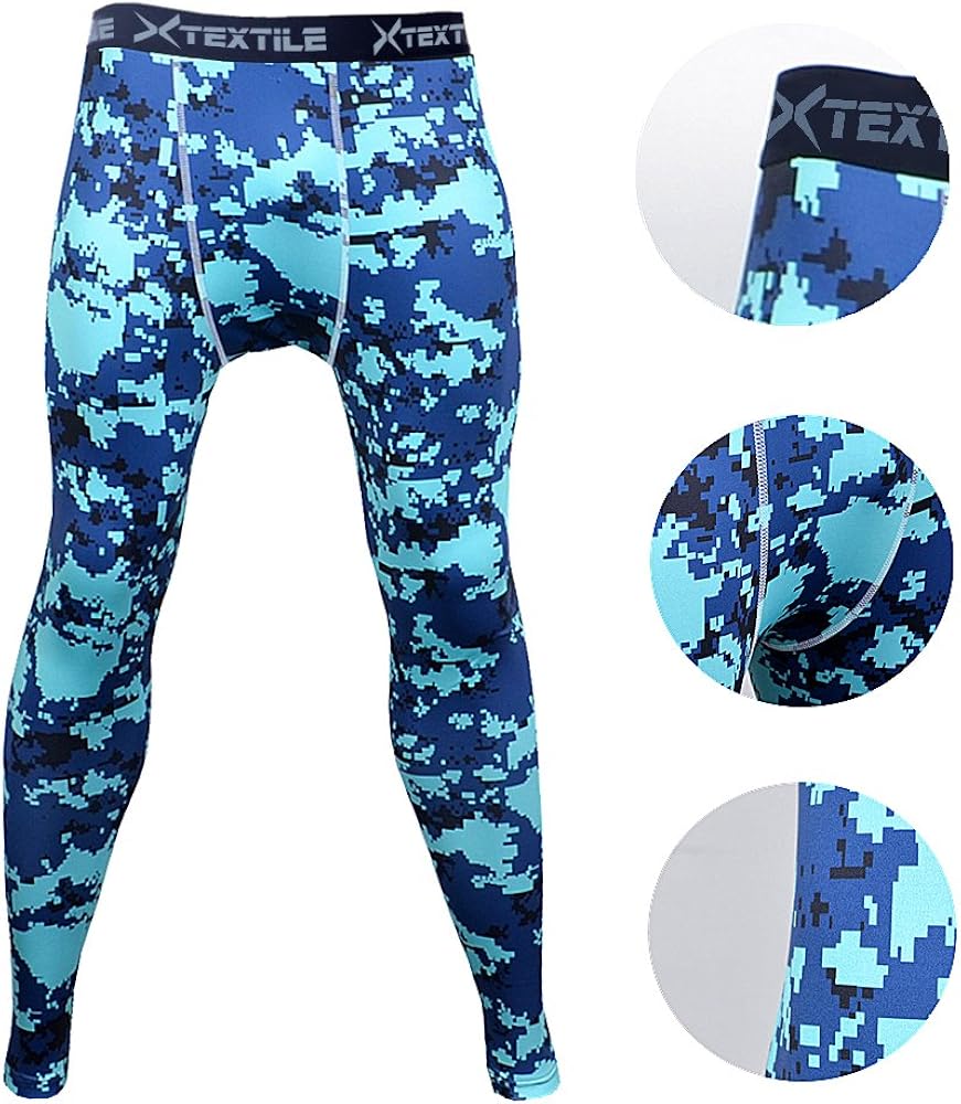 Xtextile 1,2 Pack Mens Camouflage Sports Compression Tight Leggings