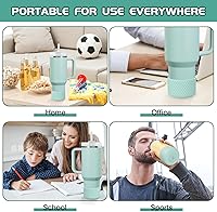 Vista 61 de WUQID Heart Shaped Texture Silicone Boot Compatible with Stanle Quencher H2.0 IceFlow Flip 20oz 30oz 40oz,Hydroo Flask 12-24oz