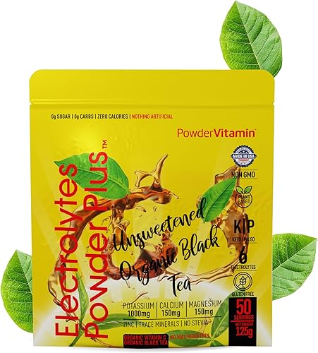 Miniatura 33 de Polvo de Electrolitos Plus (50 porciones), 0 calorías Keto, 0 azúcar, sin maltodextrina, 1000 mg de potasio, 120 mg de calcio, 120 mg de magnesio