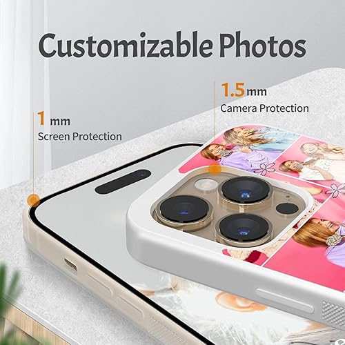 Miniatura 10 de Carcasas para teléfono con fotos personalizadas, collage de fotos para mujer, funda estética para iPhone 11, 12, 13, 14, 15 Pro Max Plus Mini, para