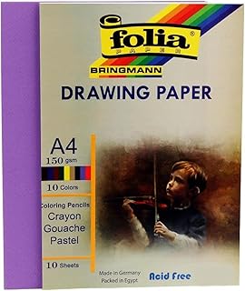 اوراق رسم فوليا تتضمن 10 ورقات بوزن 150 جرام مقاس A4، لون بنفسجي