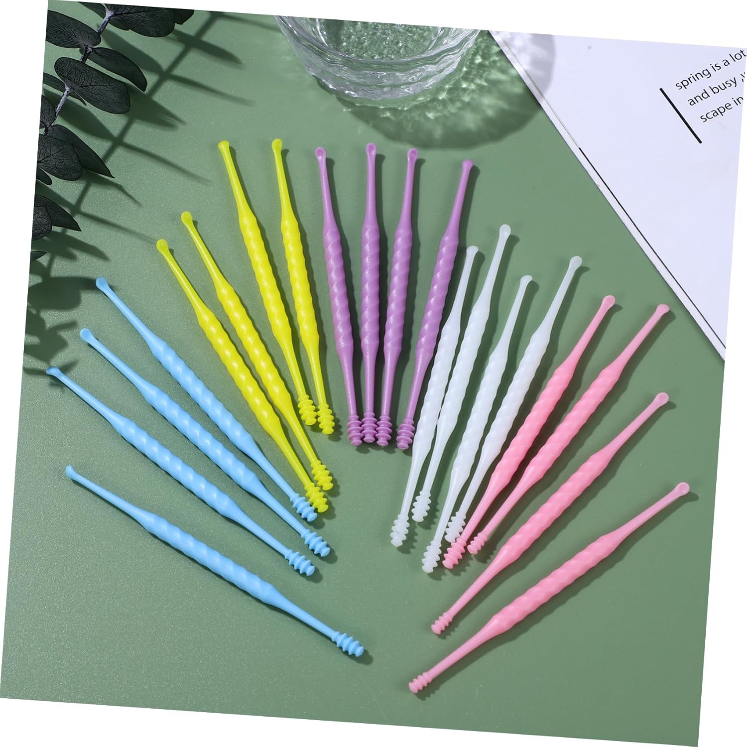 NOLITOY 80pcs Ear Wax Removal Tool Spiral Ear Picks for Gentle Cleaning in Bright Colors Yellow White for Easy Use Anytime Anywhere