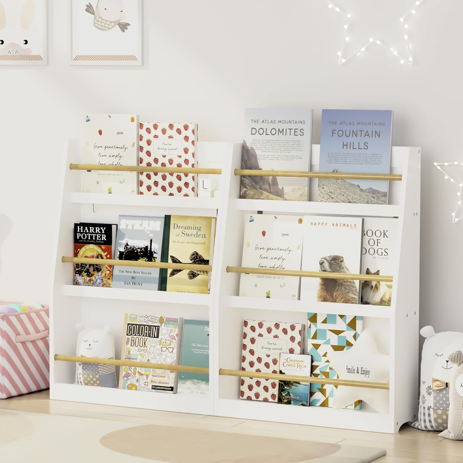 3 Tier Kids Book Shelf Kids Book Rack Helps Keep Bedrooms,Playrooms,and Classrooms Organized White