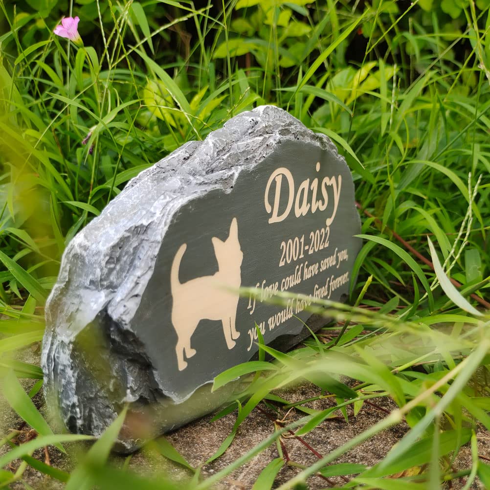 MARYTUMM Personalized Pet Memorial Stone, Custom Dog Memorial Stone, Cat Memorial Stone by Waterproof Resin, Dog Loss Gift