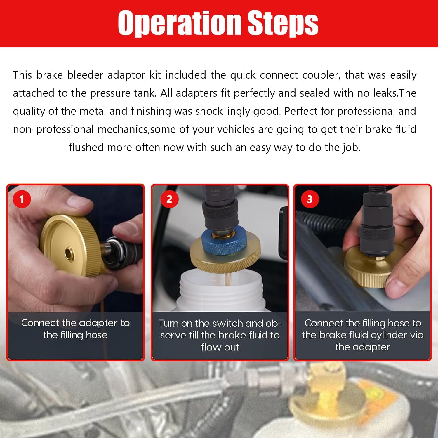 altivox Brake Bleeder Adapter Kit 17PCS, Master Cylinder Brake Bleeder Cap Kit Brake Bleeding Adapter Kit for Most Vehicles Brake Fluid Bleeding or Refilling