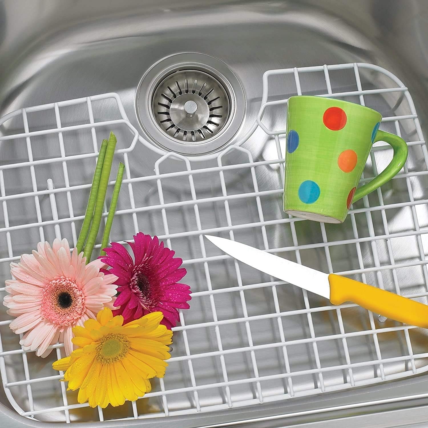 Better Houseware D-Shape Sink Protector Grid - White