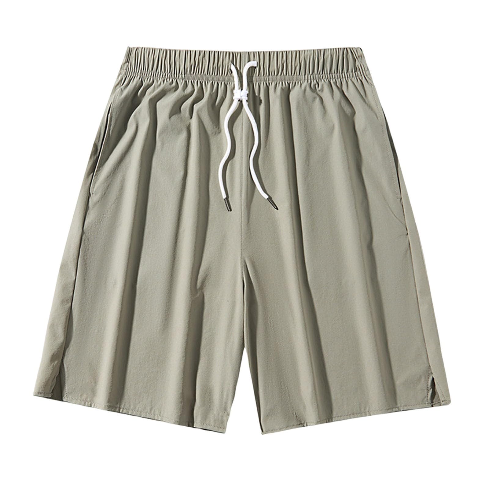 Men Athletic Shorts Drawstring Elastic Waist Shorts Casual Basketball Lightweight Outdoor Sports Pants with Pockets