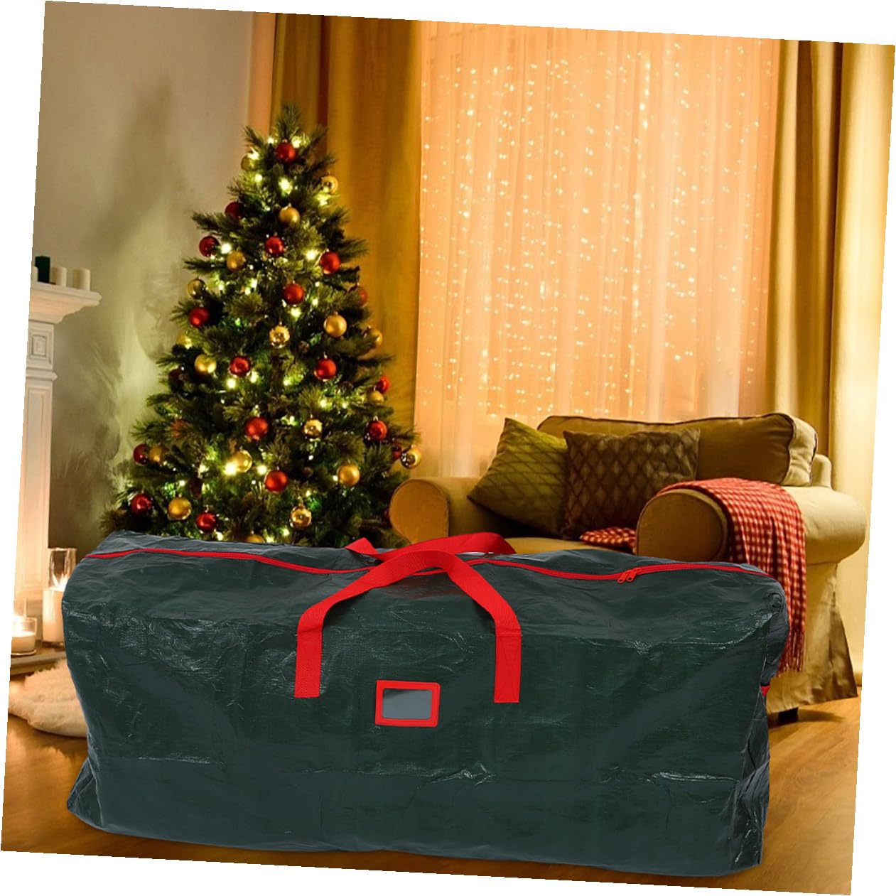 Bolsa para Árbol de Navidad de Gran Capacidad 165X38X76 CM Organizador Resistente contra Polvo y Humedad para Almacenamiento y Protección del Árbol Navideño